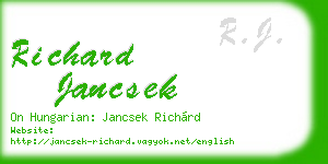 richard jancsek business card