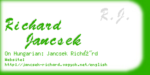 richard jancsek business card